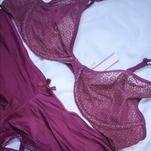 Victoria’s Secret Burgundy Lingerie Set
